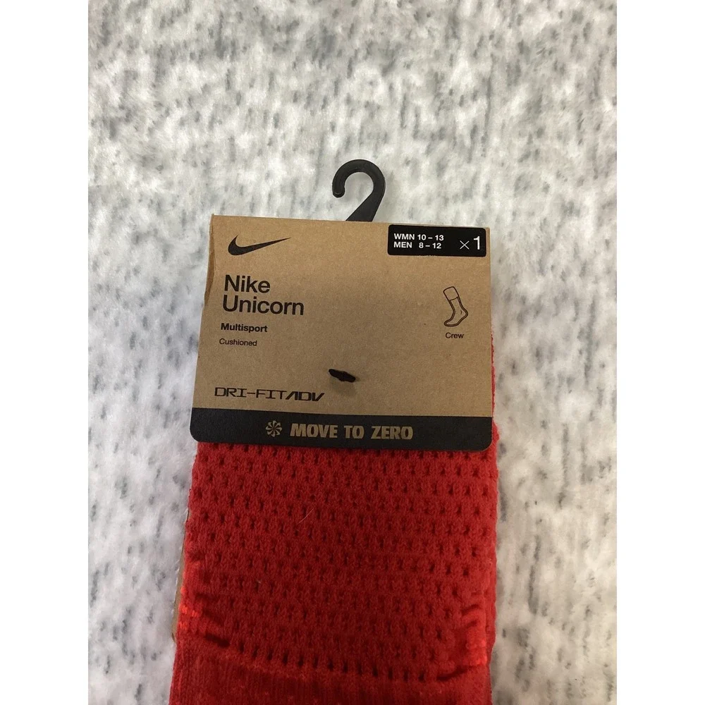 Nike Unicorn Multisport Cushioned Crew Socks Red Dri-FIT ADV FZ3399-657Mens 8-12